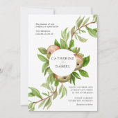 水色リンゴ結婚枝 招待状 (正面)