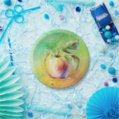 水色リンゴ ペーパープレート (パーティー)