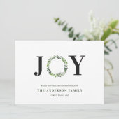 水色リースジョイのモノグラムのホリデーファミリー シーズンカード (スタンド正面)