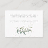 水色リーフの結婚Webサイトエンクロージャカード 名刺 (正面)