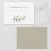 水色リーフの結婚Webサイトエンクロージャカード 名刺 (正面/裏面)