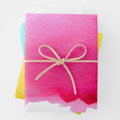 水色レインボヘミアンピンクイエロー ラッピングペーパーシート (インサイチュ)