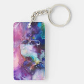 水色レインボーのペルソナお洒落ライズ可能な名前 キーホルダー (裏面)