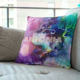 水色レインボーのペルソナお洒落ライズ可能な名前 クッション