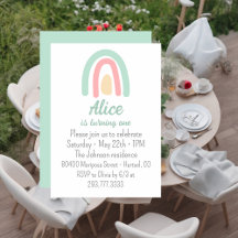 水色レインボーグリーンイエロー1st誕生日