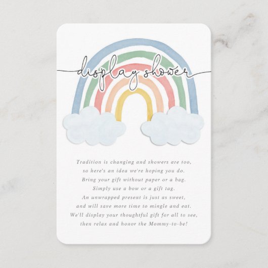 水色レインボーパステルディスプレイシャワー エンクロージャーカード (正面)