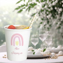 水色レインボーピンクイエローバースデーパーティー