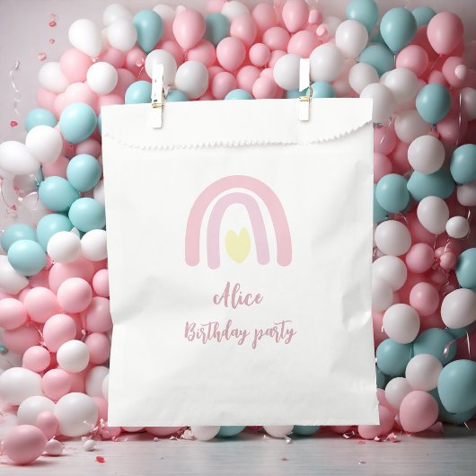 水色レインボーピンクイエロー誕生日 フェイバーバッグ
