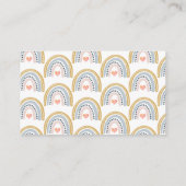 水色レインボーブルー赤ちゃんシャワーおむつラッフル エンクロージャーカード (裏面)