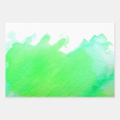 水色レインボーヘミアンオレンジ赤と緑 ラッピングペーパーシート (正面2)