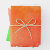 水色レインボーヘミアンオレンジ赤と緑 ラッピングペーパーシート (インサイチュ)