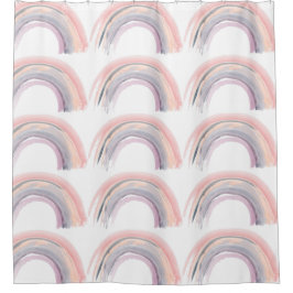 水色レインボーミュートカラーボホシック シャワーカーテン