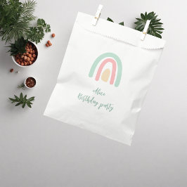 水色レインボーミンティイエローバースデーパーティー フェイバーバッグ