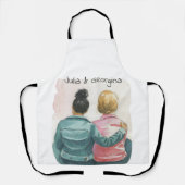 水色レズビアンカップルパーソナライズされた エプロン (正面)