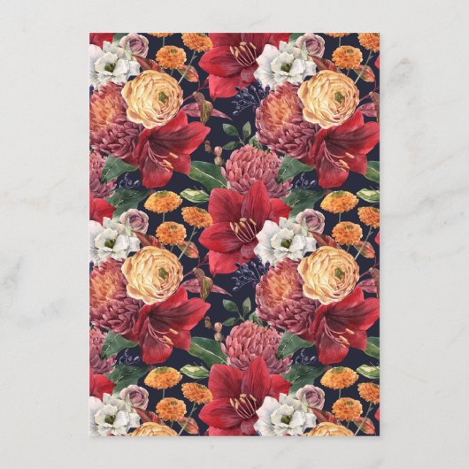 水色レッドアマリリスブライダルシャワービンゴゲーム エンクロージャーカード (裏面)