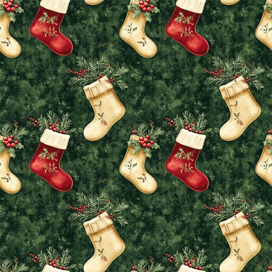 水色レッドグリーンクリスマスストッキングナプキン