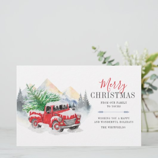 水色レッドトラックプレイドクリスマスホリデー 便箋 (スタンド正面)