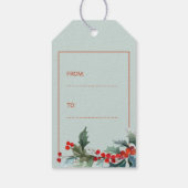 水色レッドベリーメリークリスマスブルーミント ギフトタグ (裏面)
