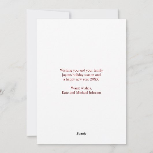 水色レッドポインセチア喜び平和の愛 |写真 シーズンカード (裏面)