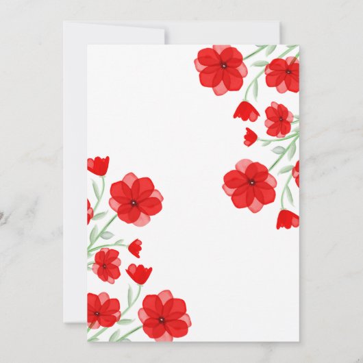 水色レッドポピーフローラマザーズデイブランチ 招待状 (裏面)