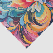 水色レトロな溝付きフラワーバースト 薄葉紙 (詳細)