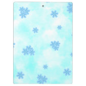 水色レトロブルーフローラ絵を描手 クリップボード (裏面)