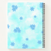 水色レトロブルーフローラ絵を描手 ノートブック (裏面)