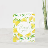 水色レモンありがとう折り畳んだグリーティングカード カード (正面)