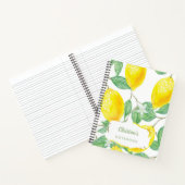 水色レモンのモノグラム名 ノートブック (内部)