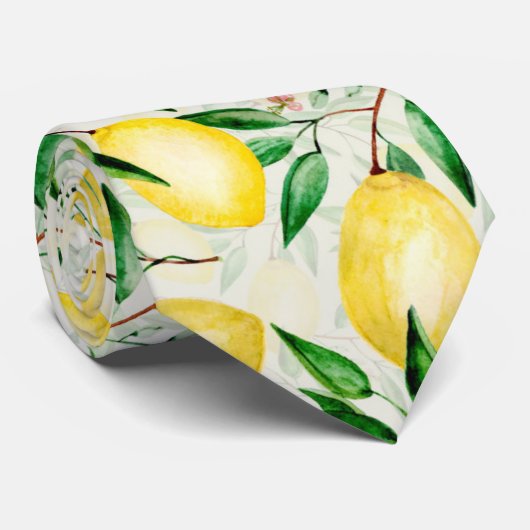 水色レモンの実 ネクタイ (ロール)