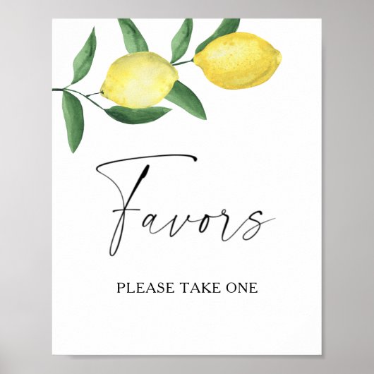 水色レモンの枝 – お願い1つ取る ポスター (正面)