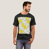 水色レモンシトラスのシームレスパターン Tシャツ (正面フル)