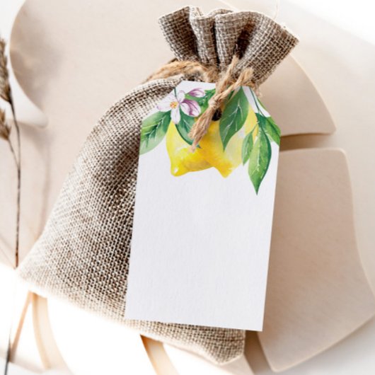 水色レモンシトラス空白の ギフトタグ