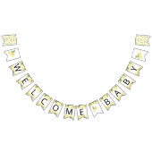 水色レモンシトラス赤ちゃんシャワーのバンティングフラグ バンティングフラッグ (全)