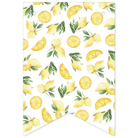 水色レモンシトラス赤ちゃんシャワーのバンティングフラグ バンティングフラッグ (第1の旗)