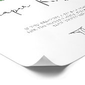 水色レモンベビーシャワーおむつラッフル ポスター (角)