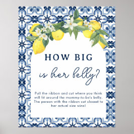 水色レモンポジターノベビーシャワーゲーム ポスター