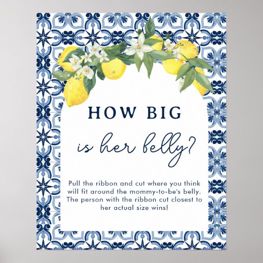 水色レモンポジターノベビーシャワーゲーム ポスター (正面)