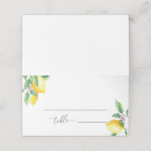 水色レモンミニマル結婚リスト座席表 プレイスカード (外部開封)