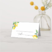 水色レモンミニマル結婚リスト座席表 プレイスカード (正面)