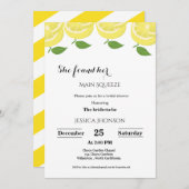 水色レモン彼女は彼女のメイン絞りブライダルを見つけた 案内状 (正面/裏面)