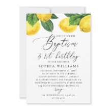 水色レモン柑橘類。バプテスマ1歳の誕生日