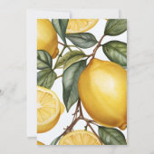 水色レモン男女兼用黄色ベビーシャワー 招待状 (裏面)