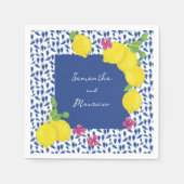 水色レモン青瓦 スタンダードカクテルナプキン (正面)