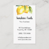 水色レモン黄緑色の果実 名刺 (裏面)