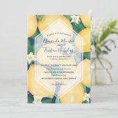 水色レモンonネイビーブルー結婚式招待状 (スタンド正面)