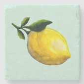 水色レモ絵を描ン ストーンコースター (正面)