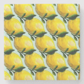 水色レモ絵を描ン ストーンコースター (正面)