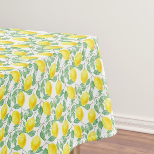 水色レモ葉ンズ結婚ホワイト テーブルクロス (インサイチュ)