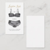 水色レースランジェリーサイズブライダルシャワーエンクロ エンクロージャーカード (正面/裏面)